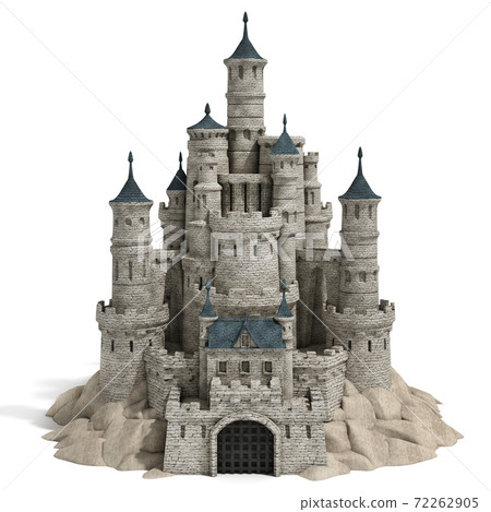 Castle On White Background 3d Illustration-插圖素材 [72262905] - PIXTA圖庫