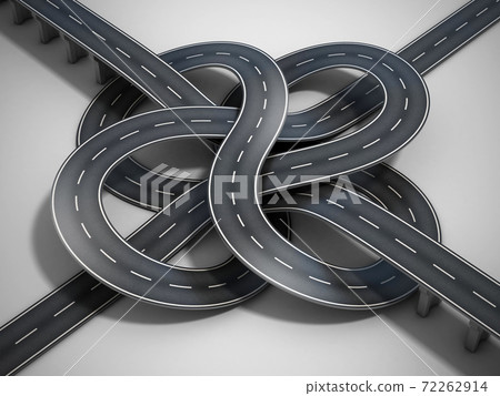 crossroad tied in a bungle 3d rendering 72262914