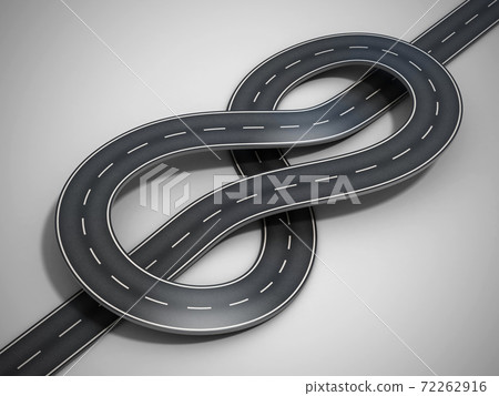 road tied in a bungle 3d rendering road tied in a bungle 3d rendering 72262916
