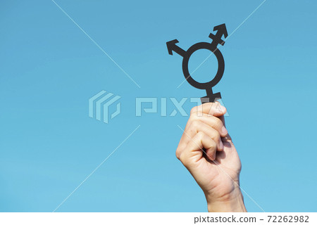 person showing a transgender symbol person showing a transgender symbol 72262982