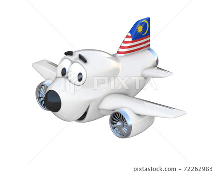 Cartoon airplane with a smiling face - Malaysian flag 72262983