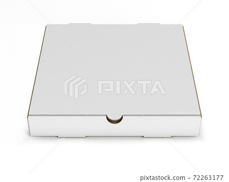 blank pizza box isolated 3D rendering 72263177