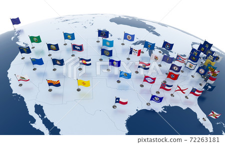 Flags of the U.S. states on American continent Flags of the U.S. states on American continent 72263181