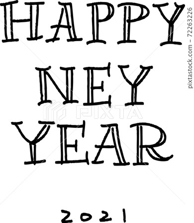 Fashionable Happy New Year handwriting Fashionable Happy New Year handwriting 72263226