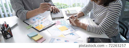 Startup business team discussing in strategy work process at modern office.. 72263257