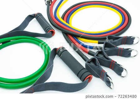 Colorful resistance bands isolated on the white background. 72263480