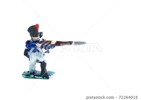Photo of metal soldier's figurine on the white background 72264018
