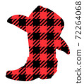 Buffalo Plaid Christmas Cowboy boots silhouette. Vector illustration Cowboy hat Country Christmas isolated on white 72264068