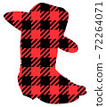 Buffalo Plaid Christmas Cowboy boots silhouette. Vector illustration Cowboy hat Country Christmas isolated on white 72264071