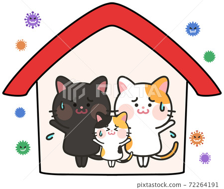 外界病毒驚嚇的貓的插圖 72264191
