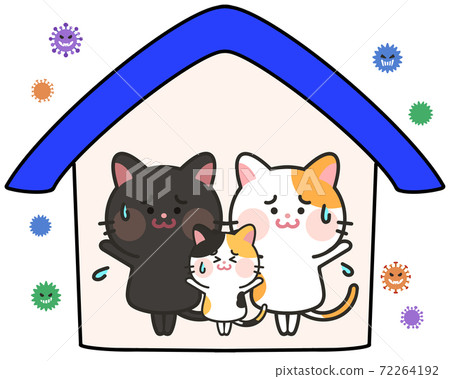 外界病毒驚嚇的貓的插圖 72264192