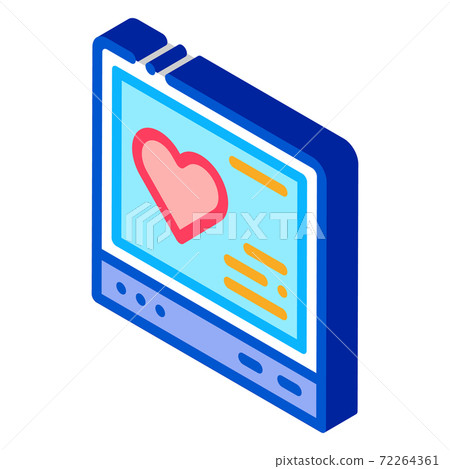 cardiogram gadget isometric icon vector illustration color cardiogram gadget isometric icon vector illustration color 72264361