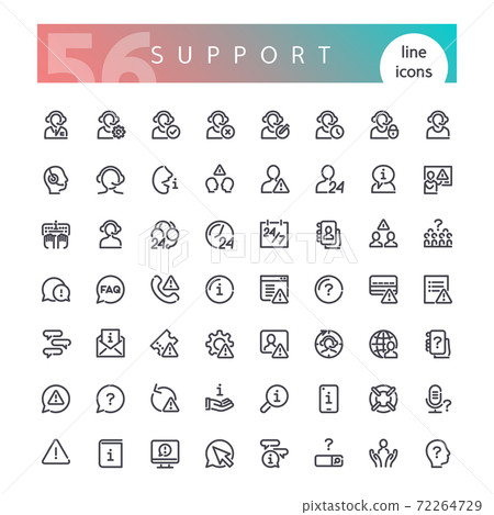 Support Line Icons Set 72264729