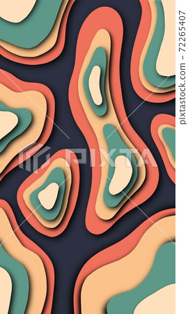 Background in paper cut style. Abstract colorful layered paper cutting shapes background blue orange Background in paper cut style. Abstract colorful layered paper cutting shapes background blue orange 72265407
