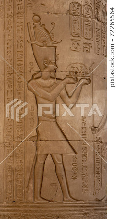 Stone Hieroglyphic Carvings at Kom Ombo Temple 72265564