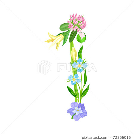 Floral Number with Decorative Nature Elements Vector Illustration Floral Number with Decorative Nature Elements Vector Illustration 72266016
