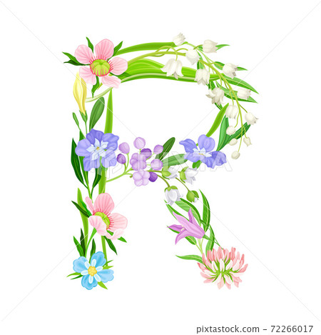 Fresh Flowers and Plants Arranged in Alphabet Letter Shape Vector Illustration Fresh Flowers and Plants Arranged in Alphabet Letter Shape Vector Illustration 72266017