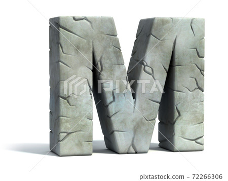 cracked stone 3d font letter M cracked stone 3d font letter M 72266306