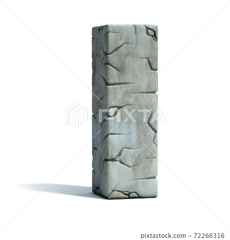cracked stone 3d font letter I 72266316