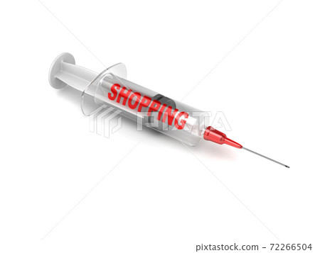 shopping addiction syringe 3d concept shopping addiction syringe 3d concept 72266504