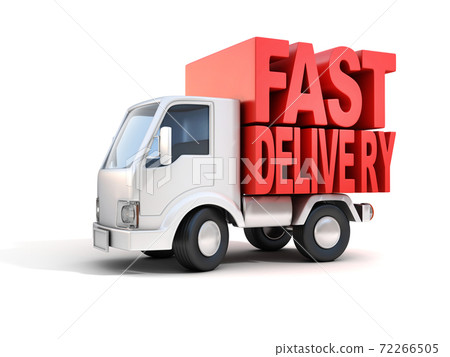 delivery van with fast delivery letters on back delivery van with fast delivery letters on back 72266505