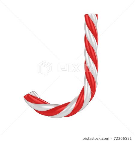 christmas candy cane font - letter J christmas candy cane font - letter J 72266551