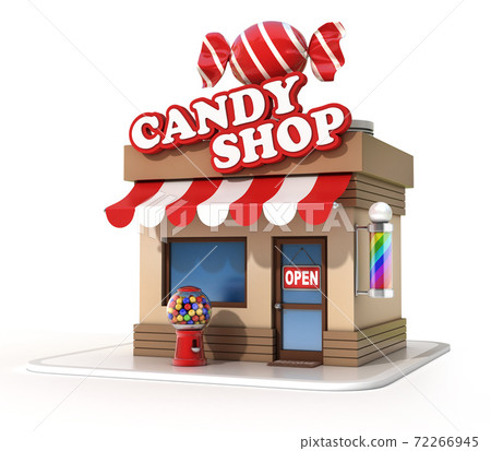 Candy mini shop 3d rendering Candy mini shop 3d rendering 72266945