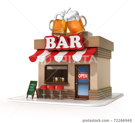 Bar mini store 3d rendering Bar mini store 3d rendering 72266948