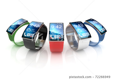 different smart watches 3d illustration different smart watches 3d illustration 72266949