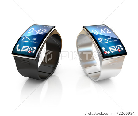 smart watches on white background 3d illustration smart watches on white background 3d illustration 72266954