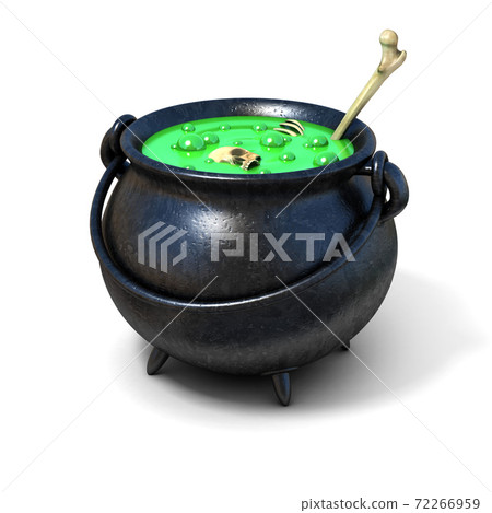 witches cauldron on white background 3d illustration witches cauldron on white background 3d illustration 72266959