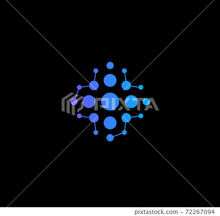 Medical cross on black background, modern abstract logo for medical services and technology. Doctor logo. Abstract vector emblem 72267094