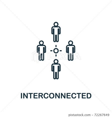Interconnected icon. Line style element from digital healthcare collection. Thin Interconnected icon for templates, infographics and more 72267649