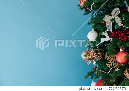 Winter Christmas Tree with gift decoration for the new year Winter Christmas Tree with gift decoration for the new year 72270273