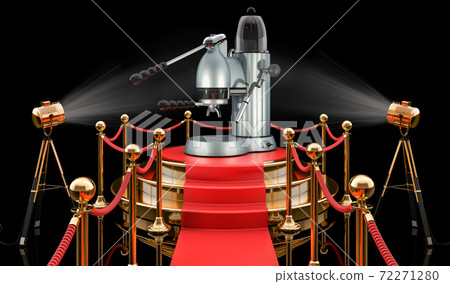 Podium with coffeemaker, 3D rendering Podium with coffeemaker, 3D rendering 72271280