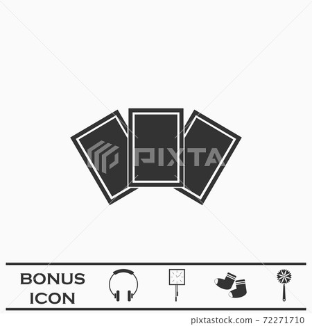 Photo card icon flat.-插圖素材 [72271710] - PIXTA圖庫