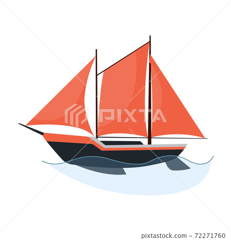 Sea sailboats ship of water carriage and... - Stock Illustration ...