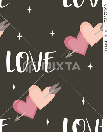 valentines day seamless pattern with hearts and... - Stock Illustration ...