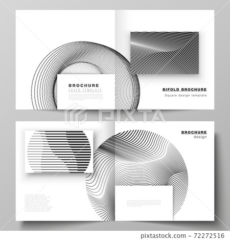 The vector layout of two covers templates for square design bifold brochure, magazine, flyer, booklet. Geometric abstract background, futuristic science and technology concept for minimalistic design. The vector layout of two covers templates for square design bifold brochure, magazine, flyer, booklet. Geometric abstract background, futuristic science and technology concept for minimalistic design. 72272516