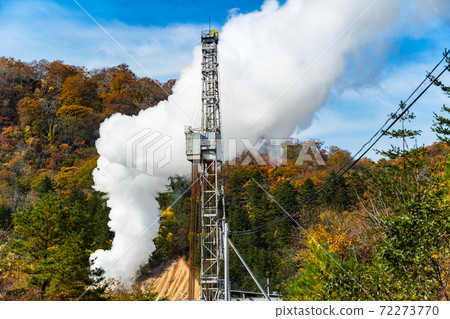 Onikobe Geothermal Power Station Autumn leaves and steam Onikobe Geothermal Power Station Autumn leaves and steam 72273770