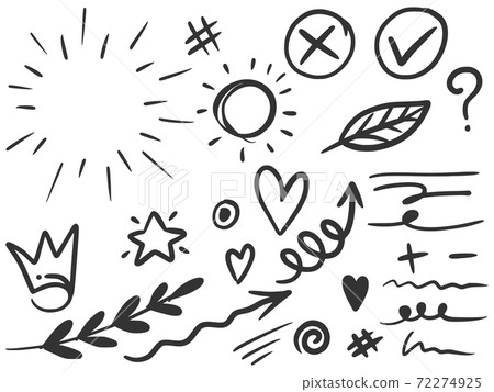 hand drawn set of abstract doodle elements. use for concept design. isolated on white background. vector illustration hand drawn set of abstract doodle elements. use for concept design. isolated on white background. vector illustration 72274925