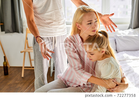 female parent with girl endure father's disgusting behavior in the house female parent with girl endure father's disgusting behavior in the house 72277358