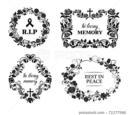 Funeral and obituary condolence cards, RIP flowers Funeral and obituary condolence cards, RIP flowers 72277986