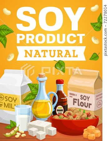 Natural soybean food products vector poster 72278014