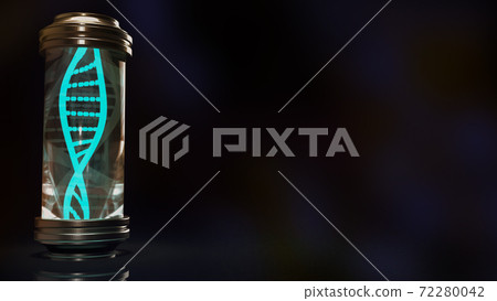 The dna in glass tube for sci and medical content 3d rendering. 72280042