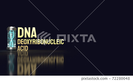 The dna in glass tube for sci and medical content 3d rendering. 72280048