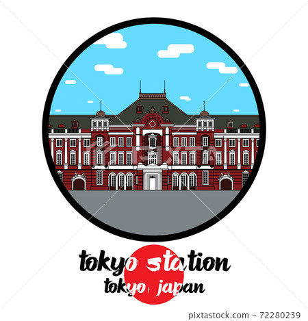 Circle Icon Tokyo Station. Vector illustration 72280239