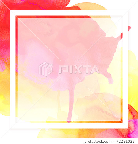 橙色和粉紅色的水彩畫框-有多種變化 72281025