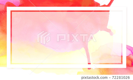 Orange and pink watercolor frame-there are multiple variations 72281026