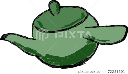Illustration of a handwritten artistic teapot drawn in ink Illustration of a handwritten artistic teapot drawn in ink 72281601